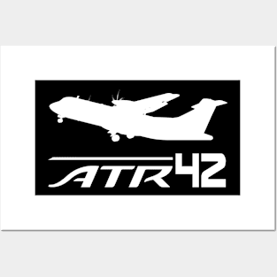 ATR 42 Silhouette Print (White) Posters and Art